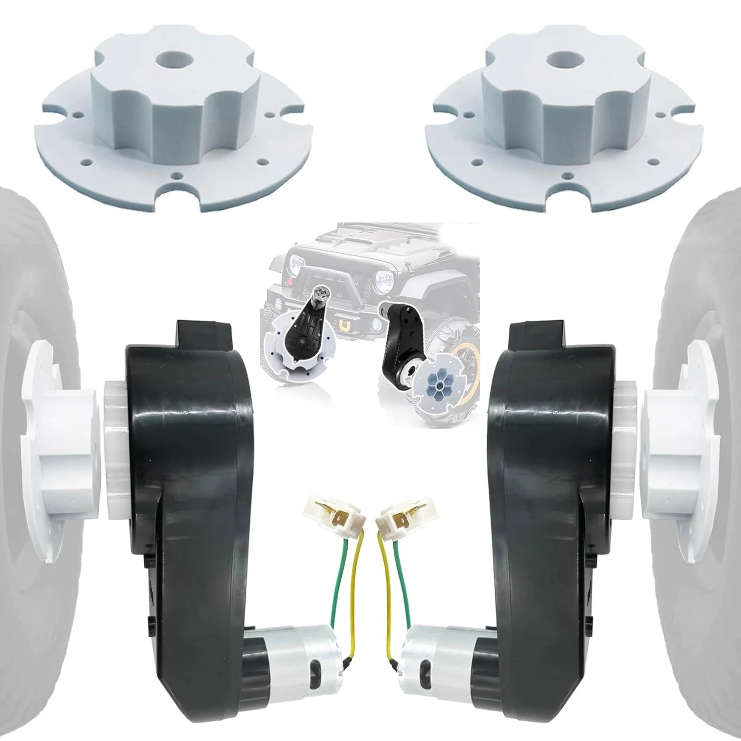 2PCS Kids Ride-On Car Gearbox with 12V RS550 High-Speed 40000RPM Motor - Image 7