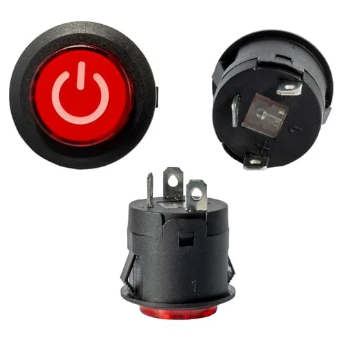 WEELYE 2-Pack Red Circle Push Button Power Start Switch for 6V 12V Bumper Cars - Image 2