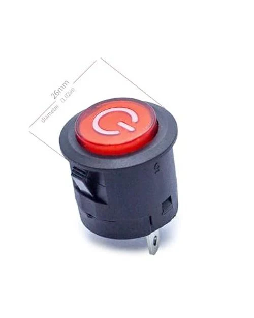 WEELYE 2-Pack Red Circle Push Button Power Start Switch for 6V 12V Bumper Cars - Image 3