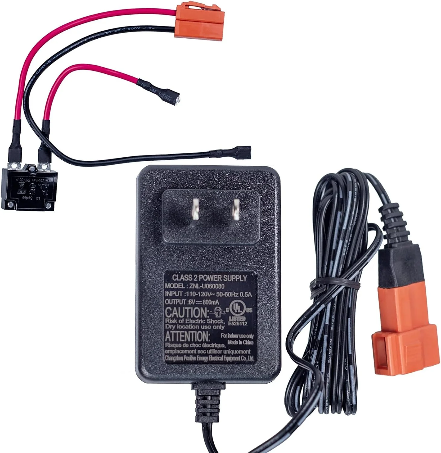 6V 2-Pin Charger with Wiring Harness Replacement for Kids Ride-On Cars - Image 2
