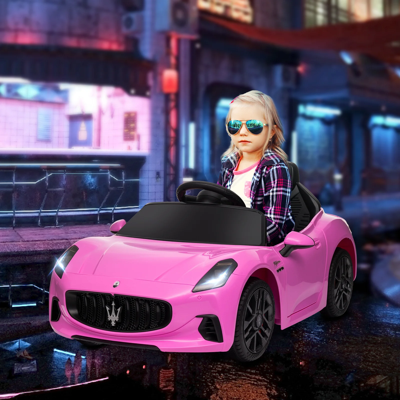 2V Kids Electric Ride-On Car with Remote Control, Soft Start, LED Lights, Music, and Horn - Image 3