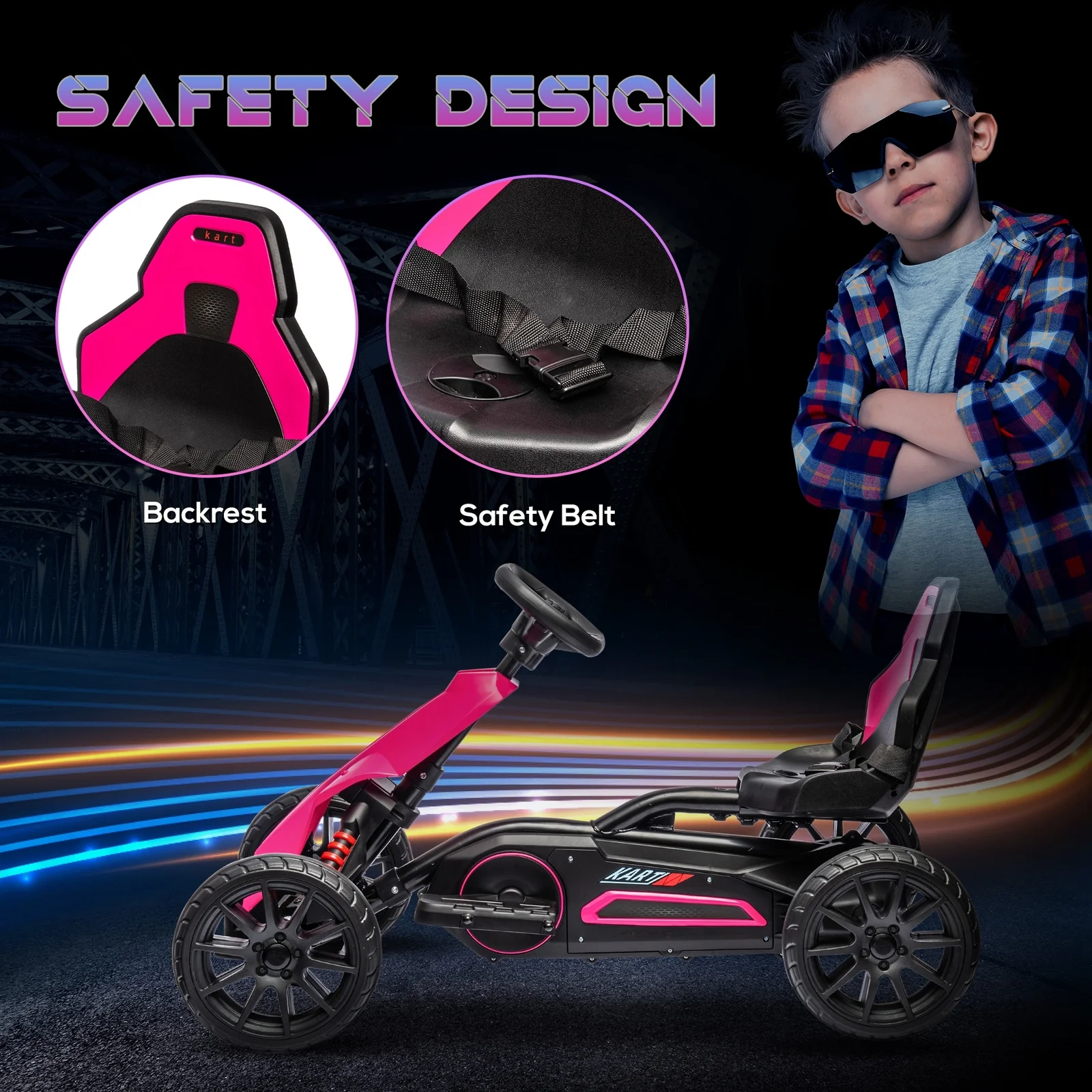 3.1 MPH Electric Go-Kart for Kids Outdoor Drifting Ride-On Toy Ages 3-8 - Image 6