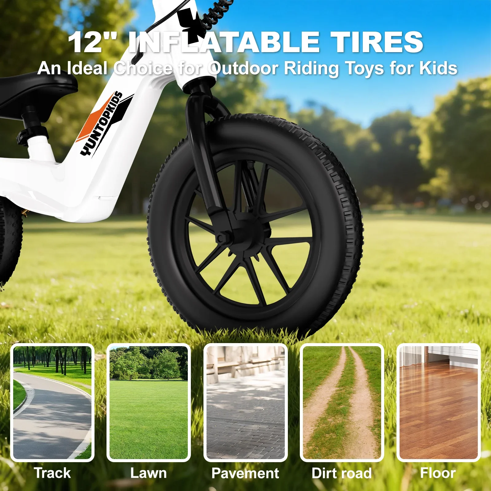 Electric Balance Dirt Bike for Kids 3-8 Years 12-inch High Speed Motorbike Bicycle - Image 6