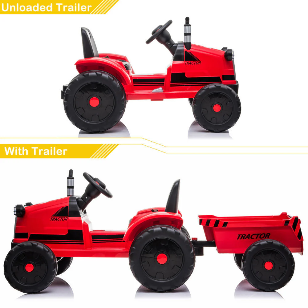 3-Gear-Shift Ground Loader Ride On Toy with LED Lights and Trailer Attachment - Image 5