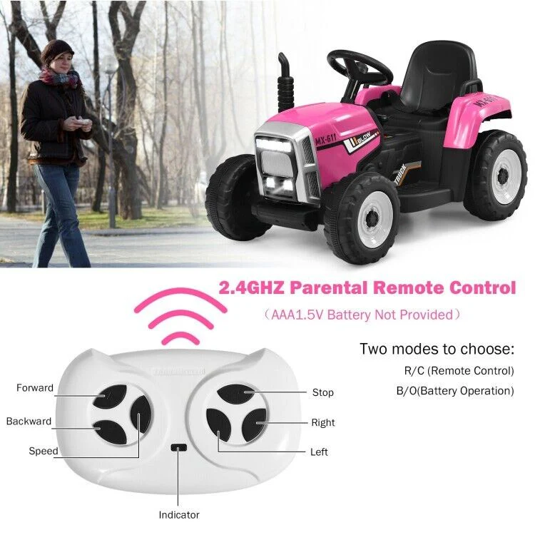 3-Gear-Shift Ride-On Tractor Car for Kids with Ground Loader - Battery Powered (12V) - Image 8
