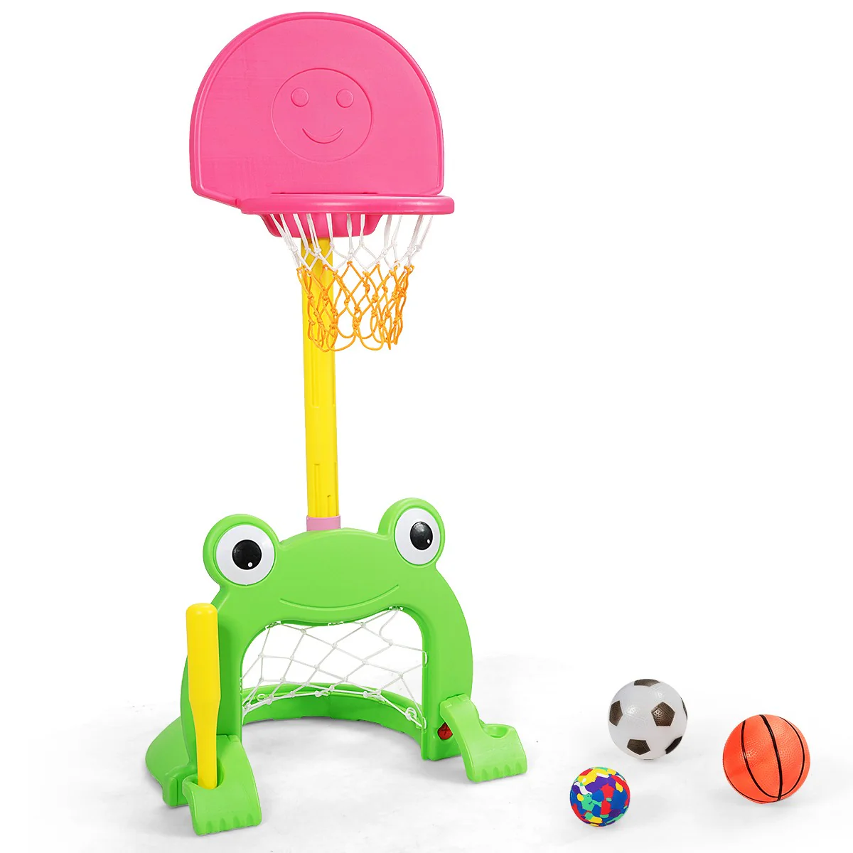 Adjustable 3-in-1 Kids Basketball Hoop Set with Stand and Balls for Active Play - Image 11