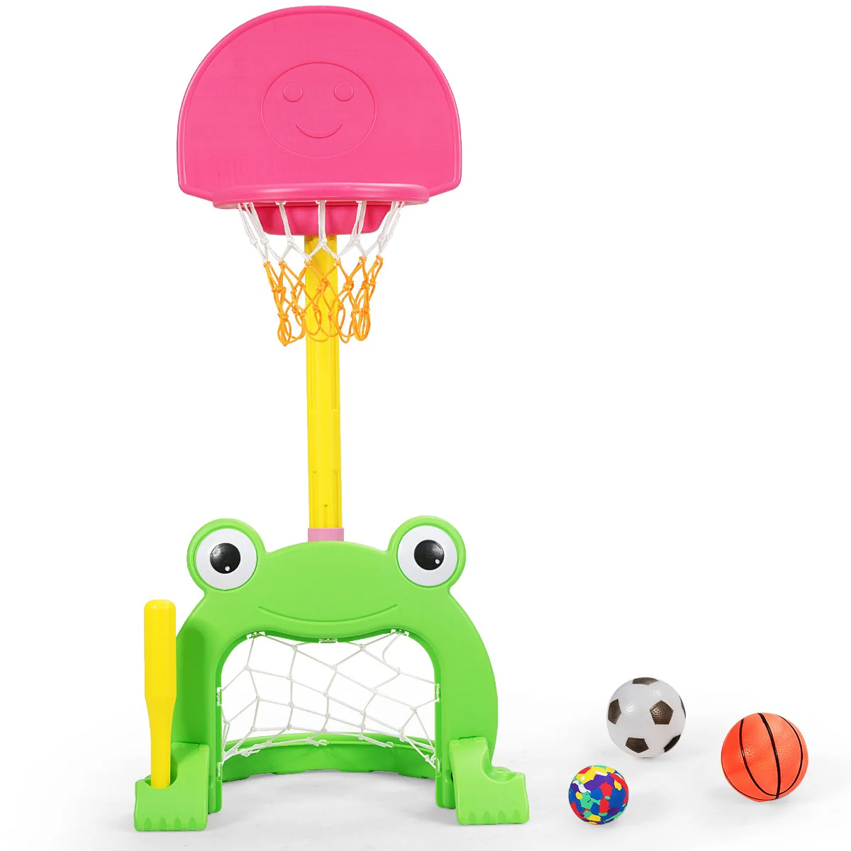 Adjustable 3-in-1 Kids Basketball Hoop Set with Stand and Balls for Active Play - Image 12
