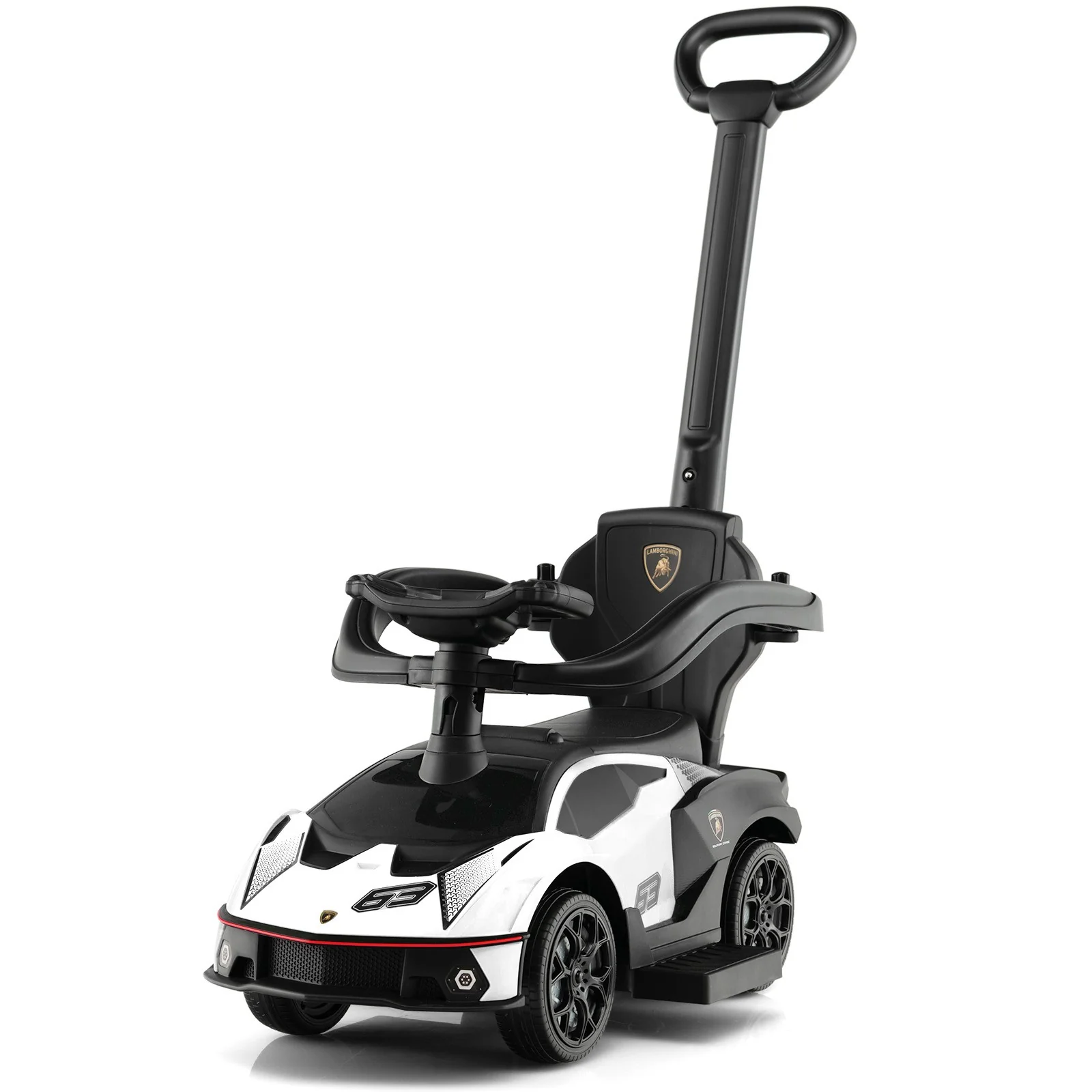 3-in-1 Licensed Lamborghini Ride-On Push Car Stroller Sliding Car with Sound and Music - Image 11