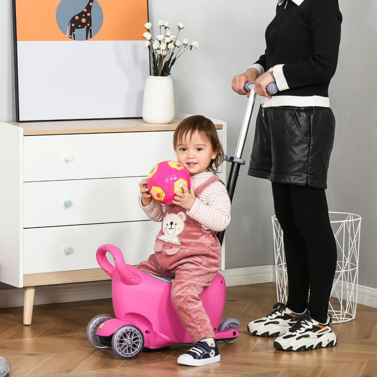 3-in-1 Kids Ride-On Push Car Scooter Sliding Walker with Adjustable Handlebar - Image 2