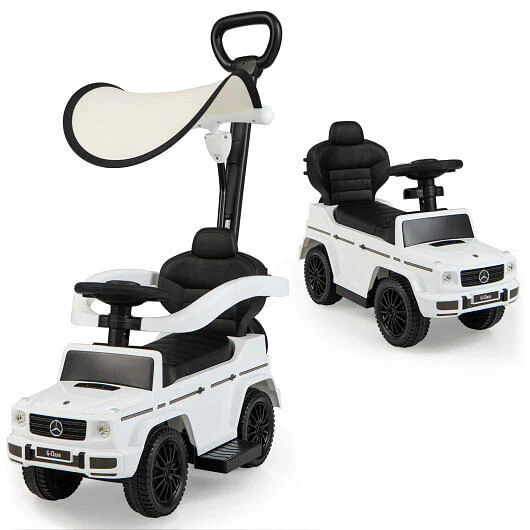 3-in-1 Ride-On Push Car Stroller with Canopy and Music Features - Image 6
