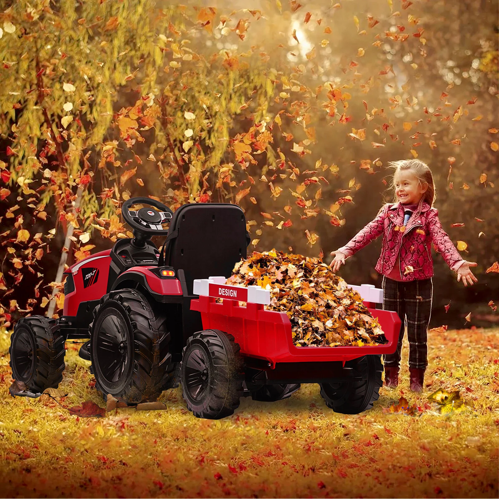 3-in-1 Kids 24V Electric Ride-On Vehicles with Remote Control: Tractor, Excavator & Bulldozer - Image 6
