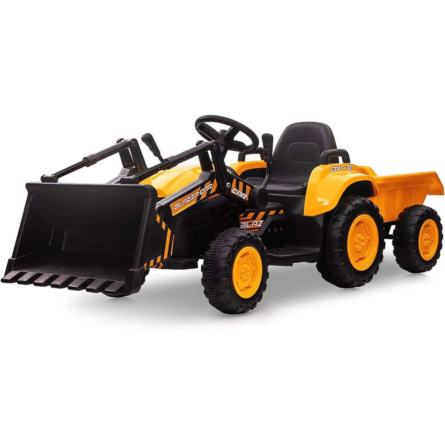 3-in-1 Kids Electric Ride-On Tractor with Trailer 12V Battery and Remote Control - Image 7