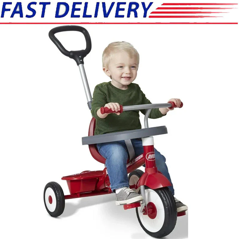 3-in-1 Adjustable Red Trike with Push Handle for Growing Boys – Stroll, Ride, and Play in 3 Stages - Image 14