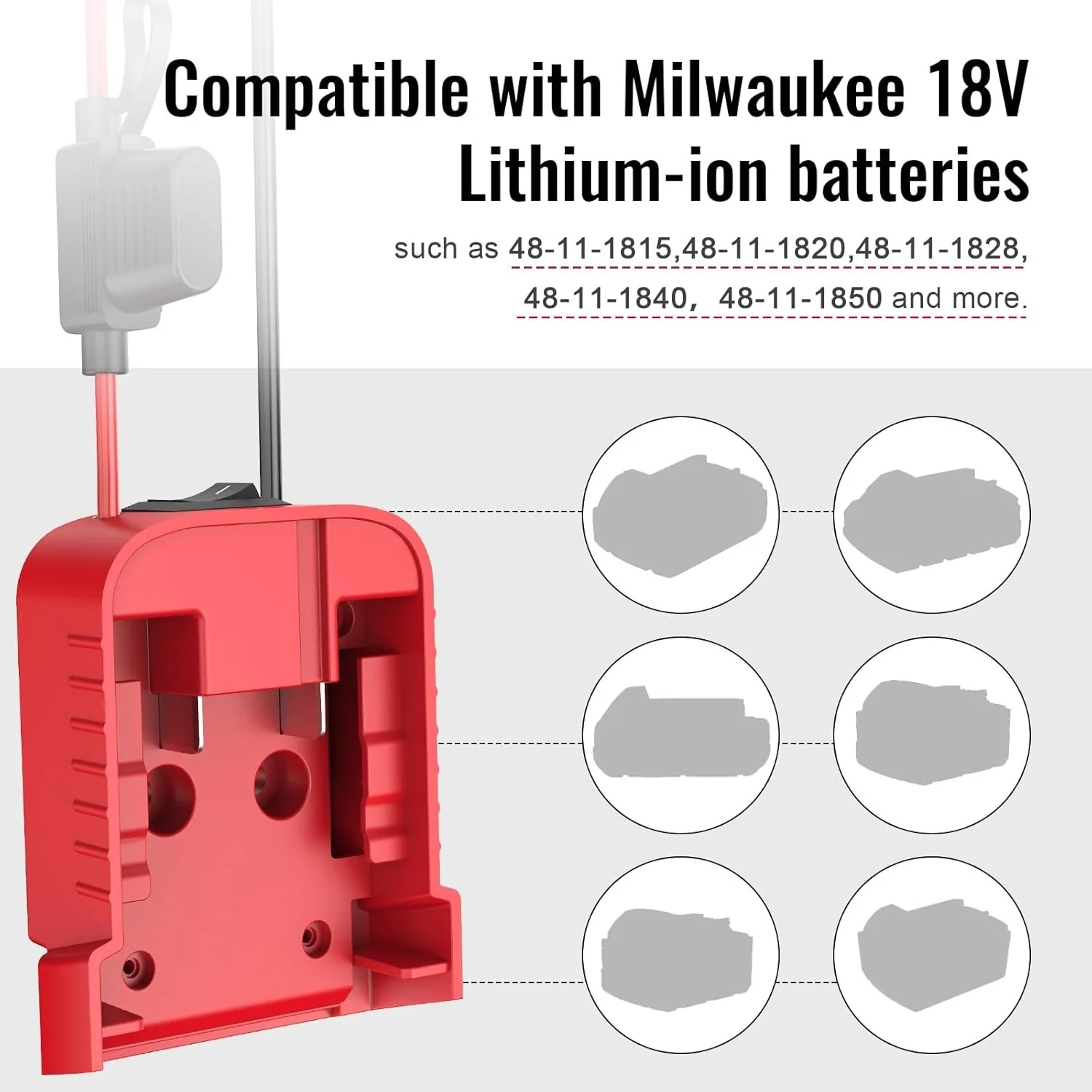 3-Pack 18V Battery Adapter Kit with Fuse Switch and Terminals for Milwaukee Tools - Image 5