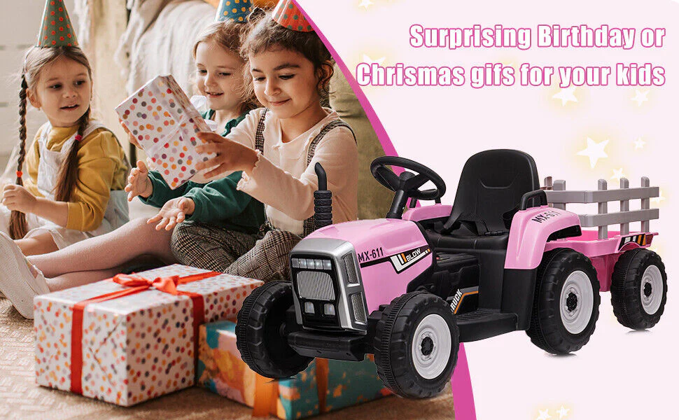 3-Speed Electric 12V Tractor Ride-On Car for Kids with Remote Control - Image 11