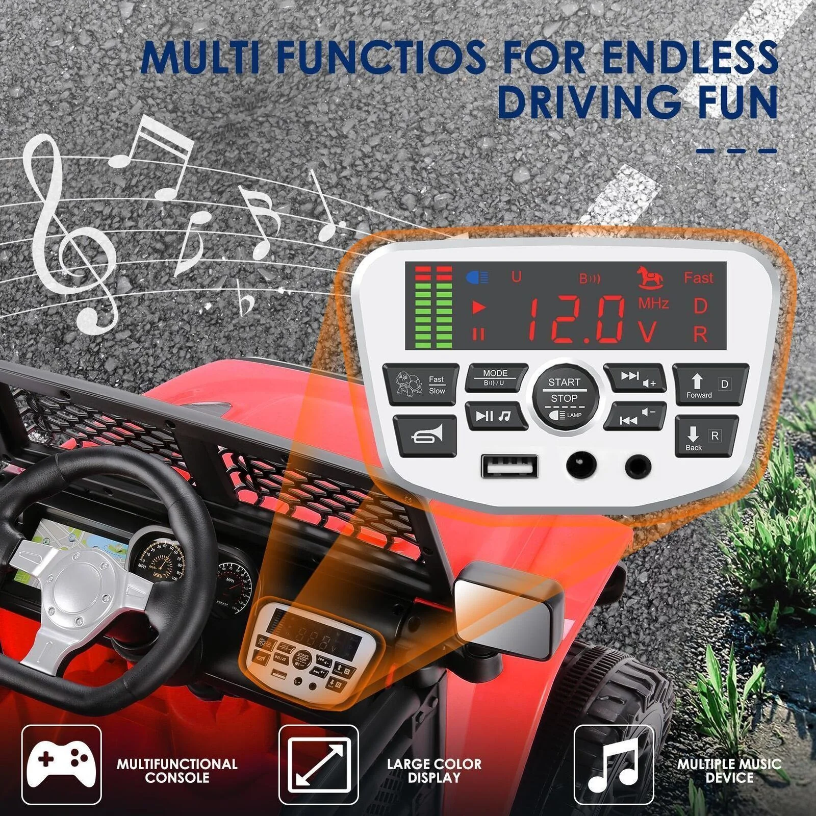 3-Speed Electric Ride-On Car for Kids with Remote Control - Motorized Toy for Endless Fun! - Image 35