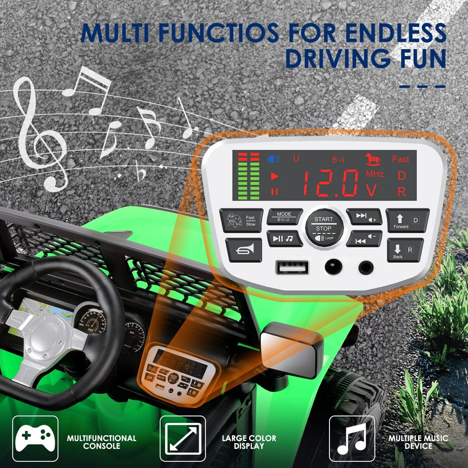 3-Speed Electric Ride-On Car for Kids with Remote Control - Motorized Toy for Endless Fun! - Image 46