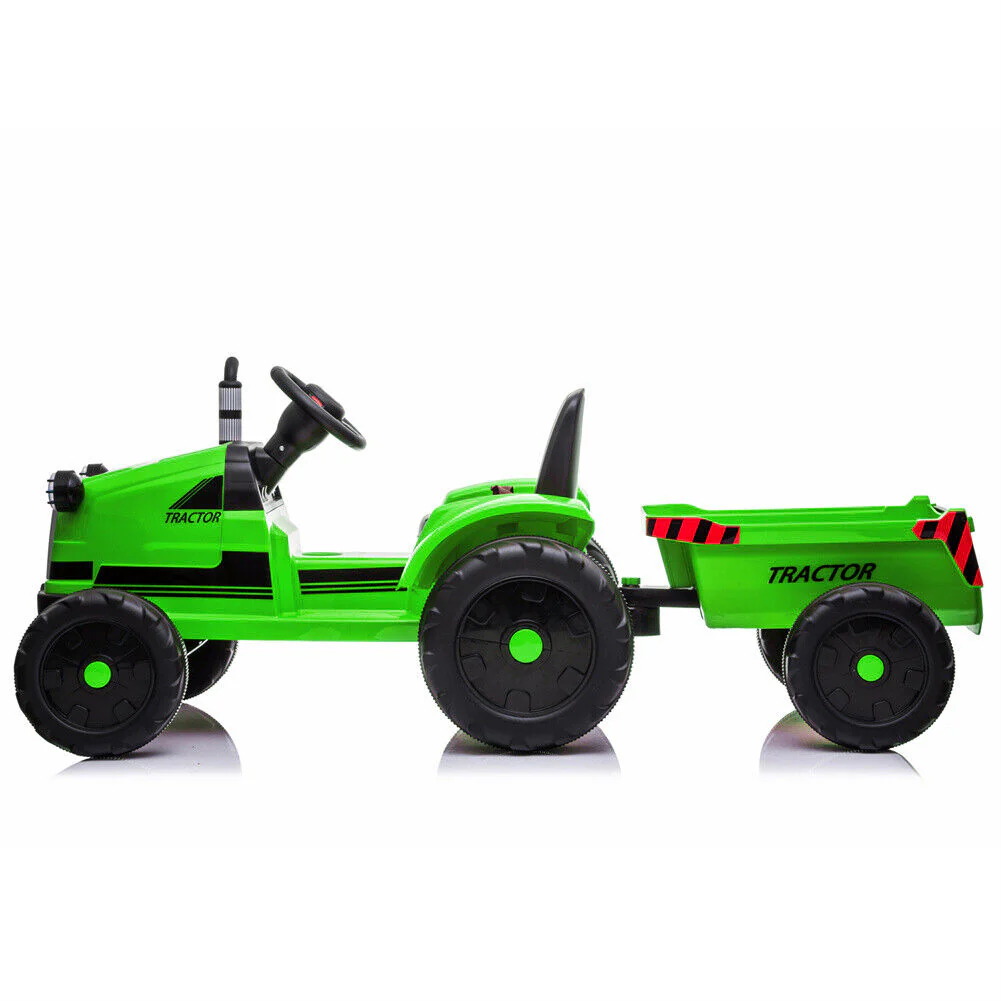 3-Speed Electric Ride On Tractor Car Toy with Trailer for Kids - Remote Controlled - Image 11