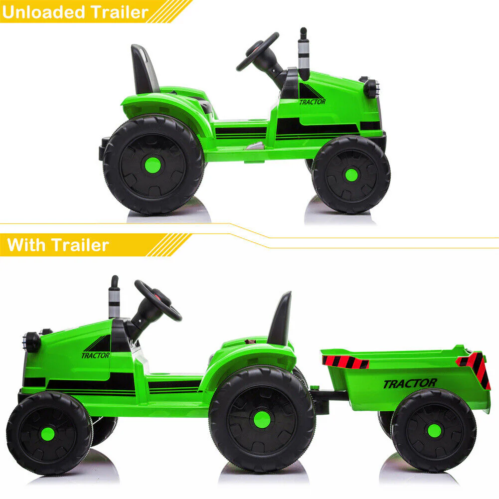 3-Speed Electric Ride On Tractor Car Toy with Trailer for Kids - Remote Controlled - Image 6