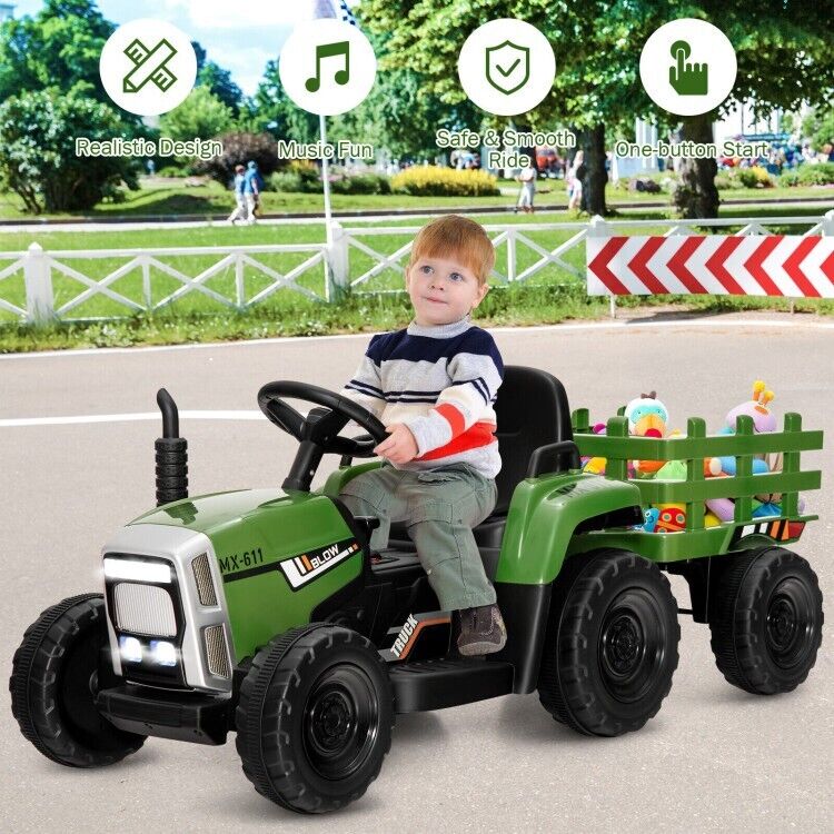 3-Speed Kids Ride-On Tractor with Ground Loader Attachment - Image 3
