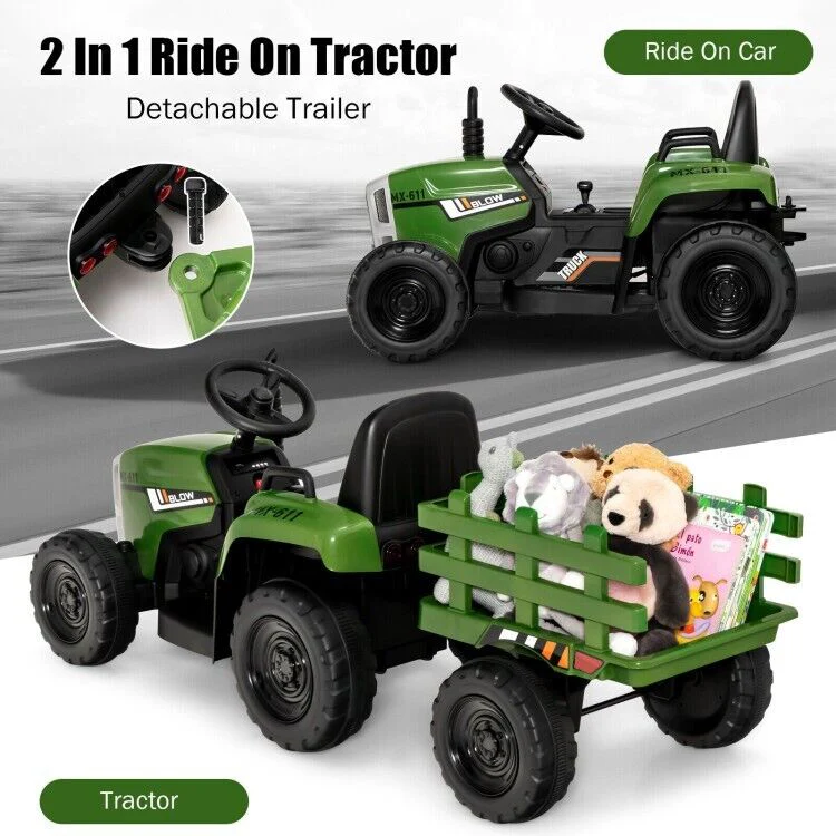 3-Speed Kids Ride-On Tractor with Ground Loader Attachment - Image 5