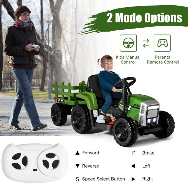 3-Speed Kids Ride-On Tractor with Ground Loader Attachment - Image 6