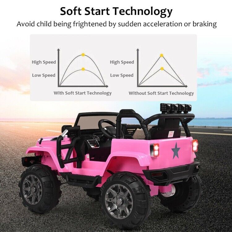 3-Speed Ride-On Truck with MP3 Player, Remote Control, and LED Lights for Safe and Fun Playtime - Image 8