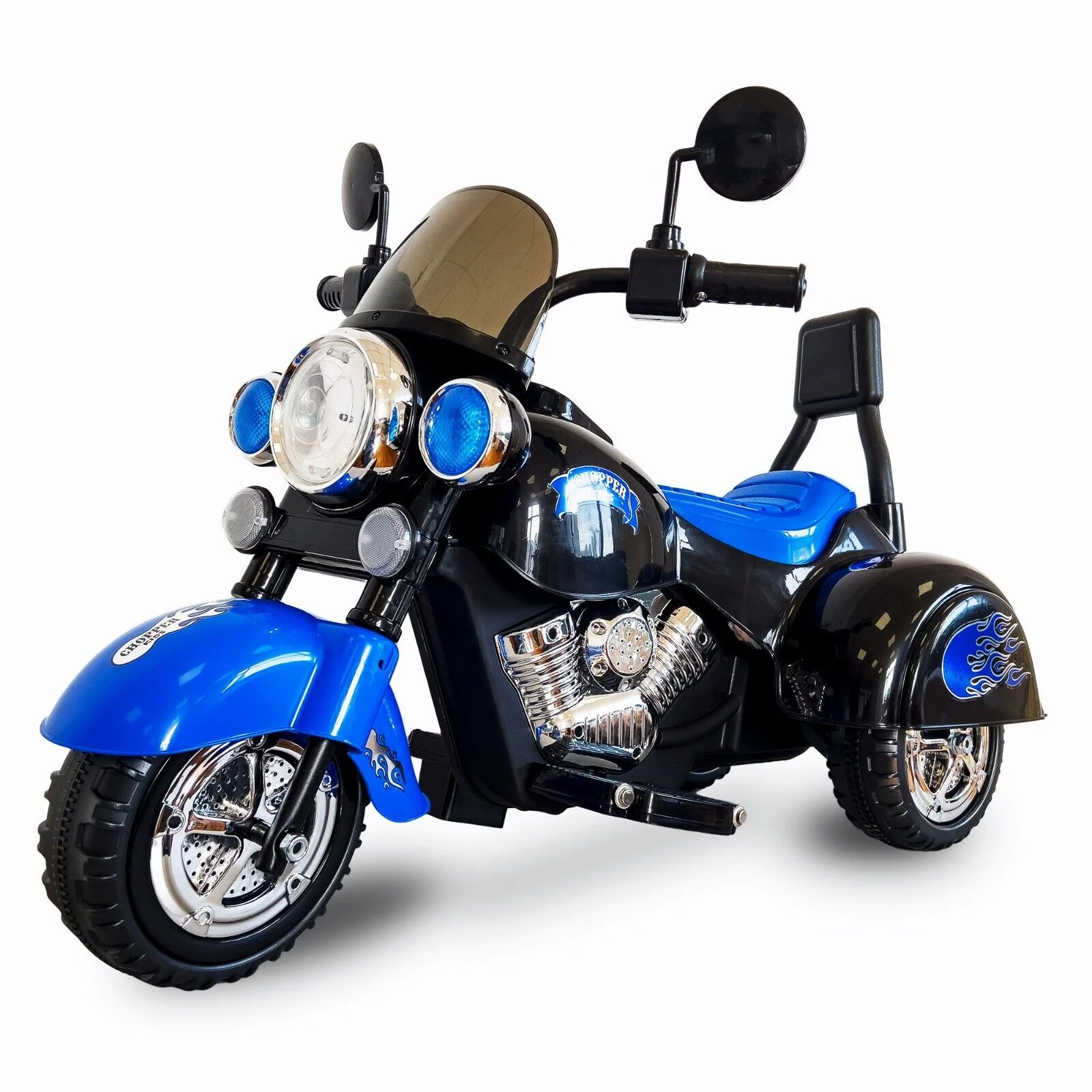 3-Wheel Chopper Ride-On Motorcycle Toy for Kids with LED Headlights - Image 23