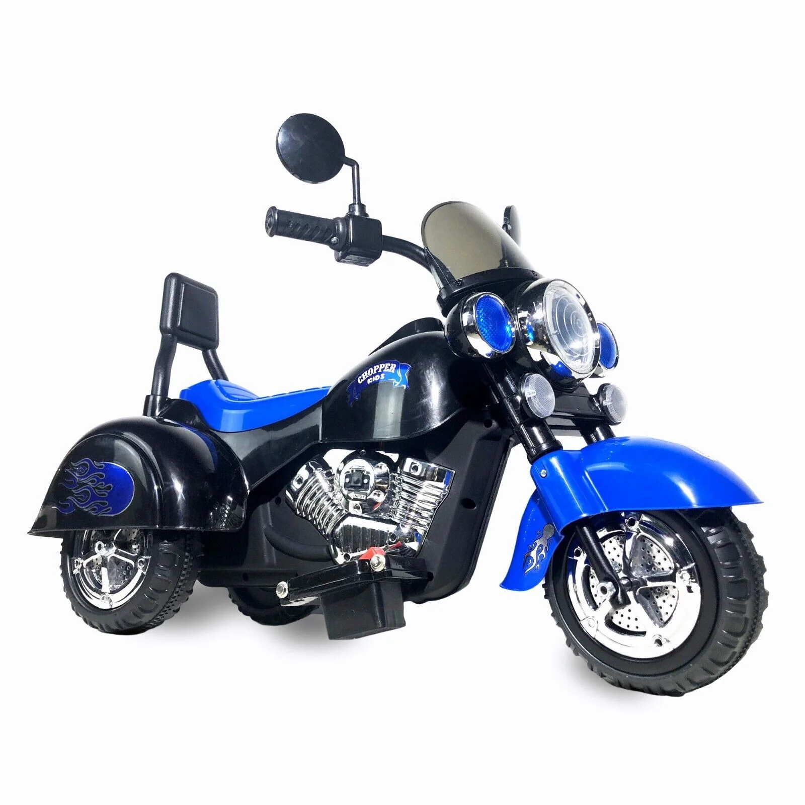 3-Wheel Chopper Ride-On Motorcycle Toy for Kids with LED Headlights - Image 24