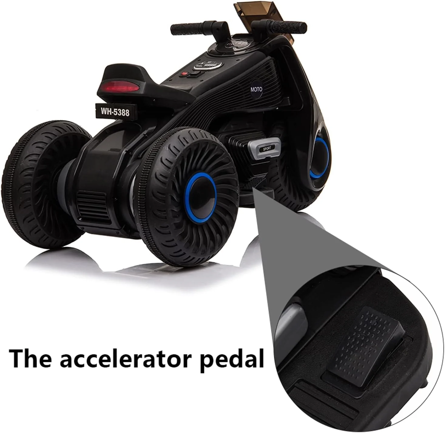 3-Wheel Double Drive Electric Bike for Kids - 6V Ride-On Motorcycle - Image 5