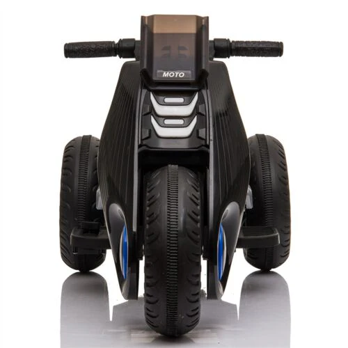 3-Wheel Double Drive Electric Motorcycle for Kids in Sleek Black - Image 3