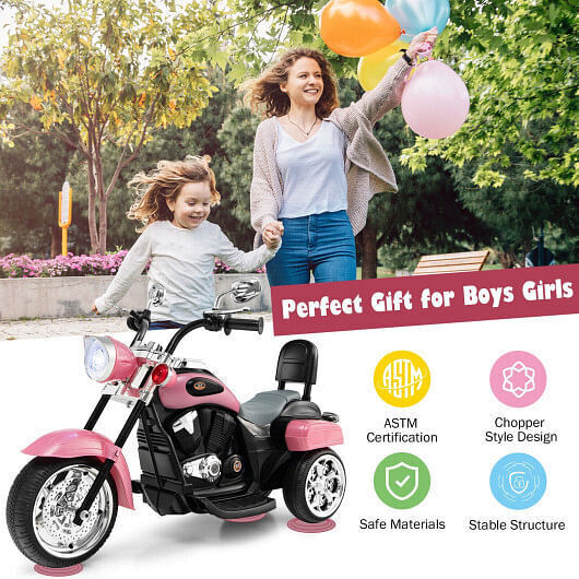 3-Wheel Kids Motorcycle in Pink for Adventurous Playtime - Image 3