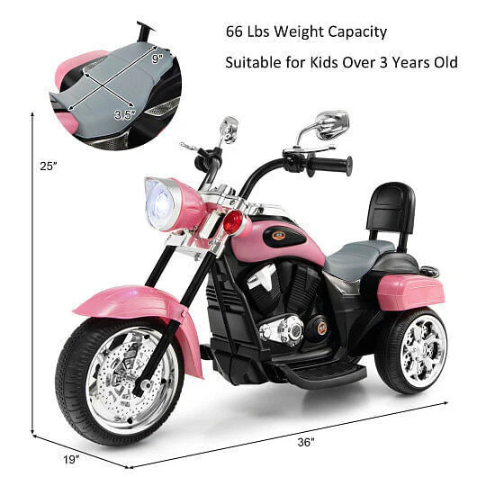 3-Wheel Kids Motorcycle in Pink for Adventurous Playtime - Image 4