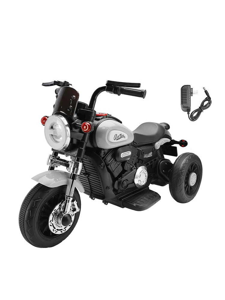 Gray 6V Electric Dual Drive Toy Motorcycle for Kids with Three Wheels - Image 9