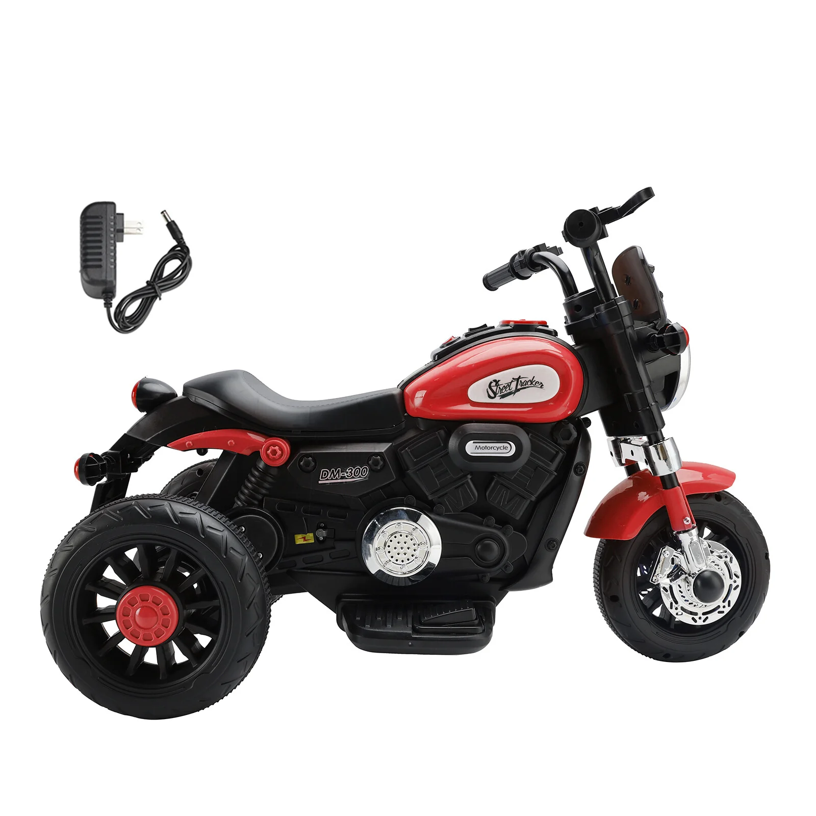 Electric 6V Red Three-Wheel Ride-On Motorcycle for Kids - Image 3