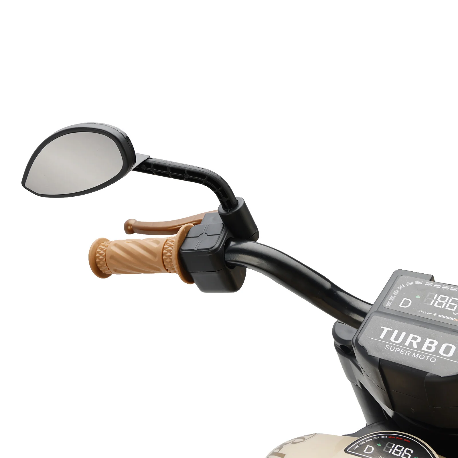 3-Wheel Electric Ride-On Motorcycle for Kids with Dual Drive and LED Lights in Brown - Image 4