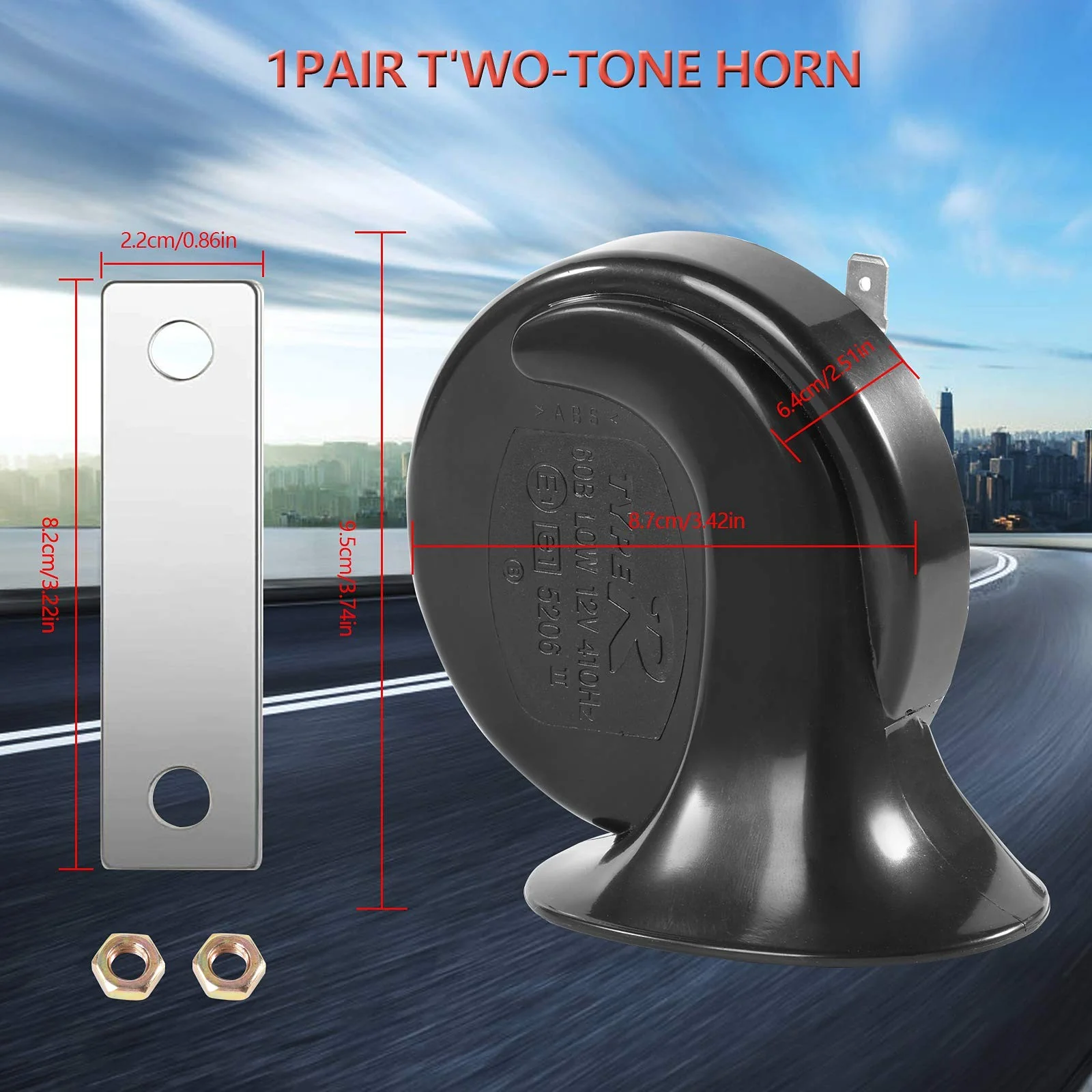 300DB Super Loud Dual-Tone Train Horns 12V Car Truck Horn Kit 2-Pack - Image 3