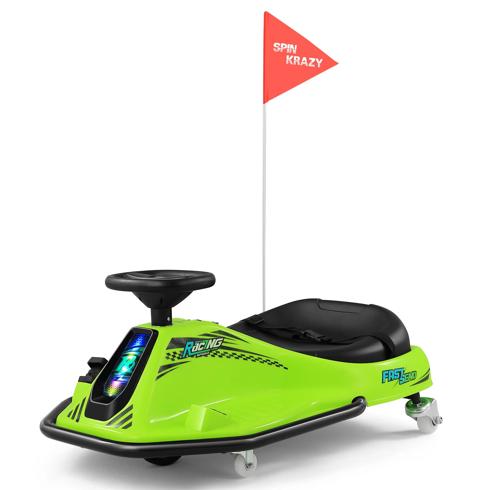 24V Kids Electric Drift Go-Kart with 360° Rotation and Bluetooth Control Green - Image 11