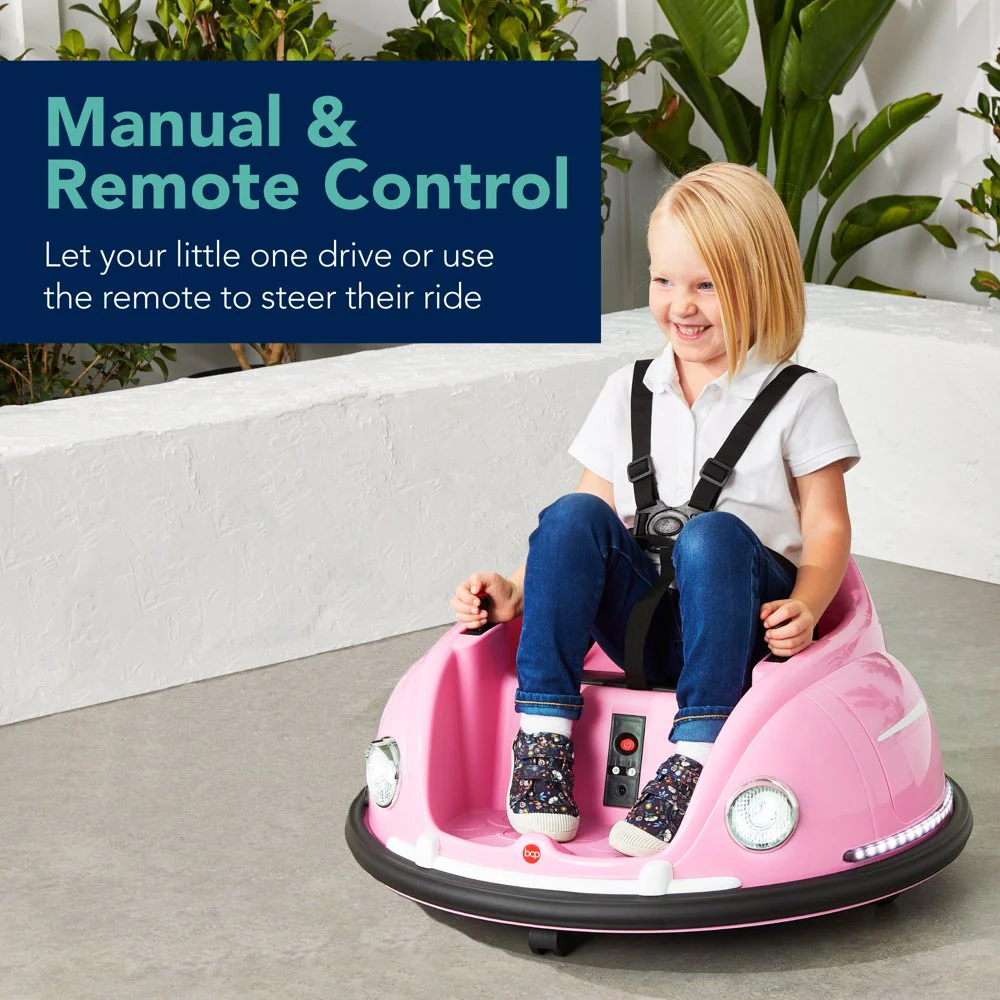 360 Degree Bumper Car Toy for Kids with Remote Control, Safety Harness, and Lights - Image 5