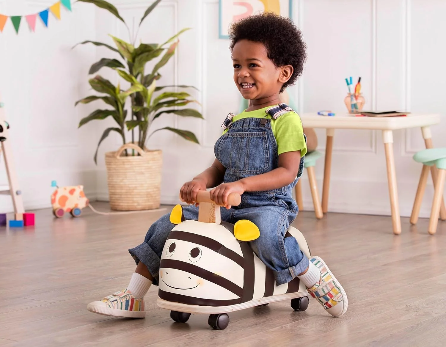 360-Degree Rotating Wheel Zebra Ride-On Toy for Active Toddlers 18+ Months - Image 5
