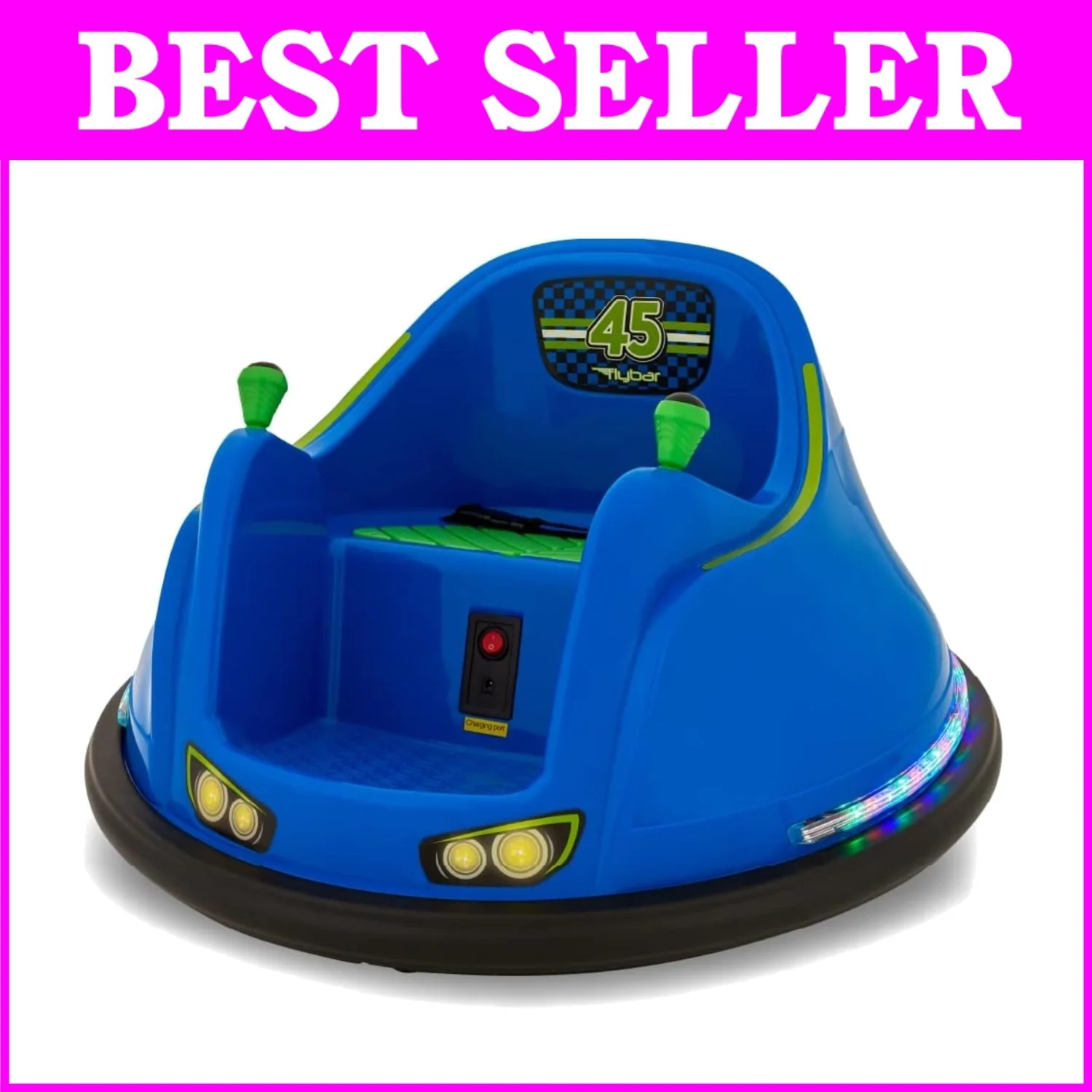 360-Degree Spinning Electric Bumper Car for Toddlers with LED Lights and Safety Belt