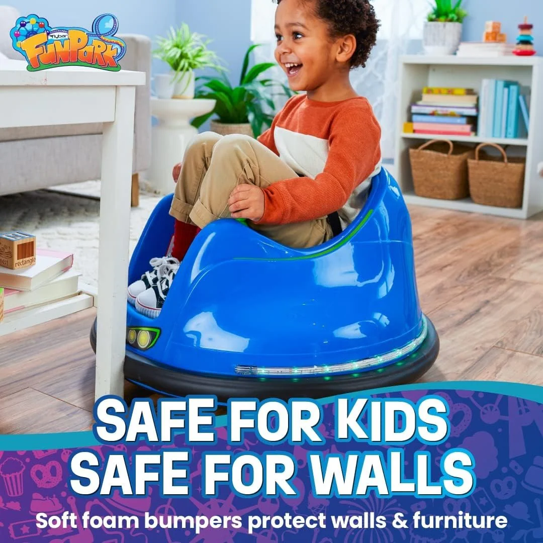 360-Degree Spinning Electric Bumper Car for Toddlers with LED Lights and Safety Belt - Image 7