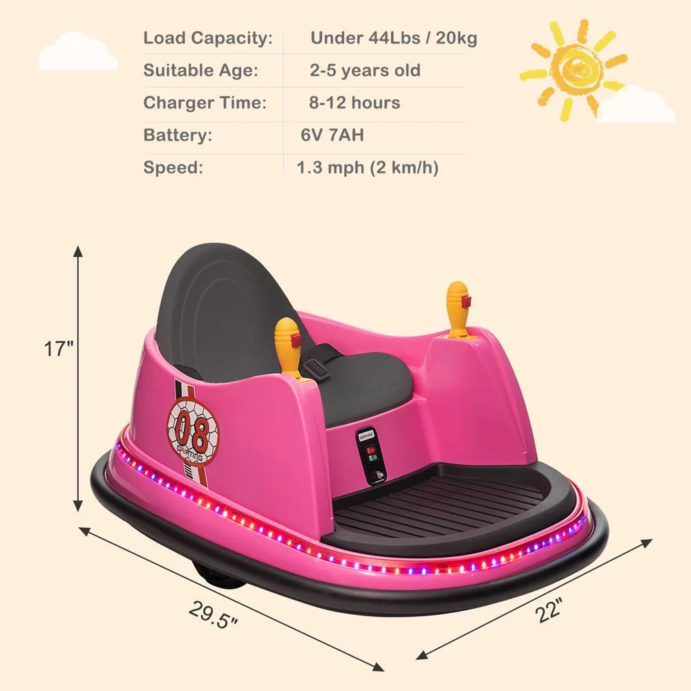 360 Degrees Electric 6V Ride Bumper Car for Kids with Remote Control - ASTM-Certified - Image 7