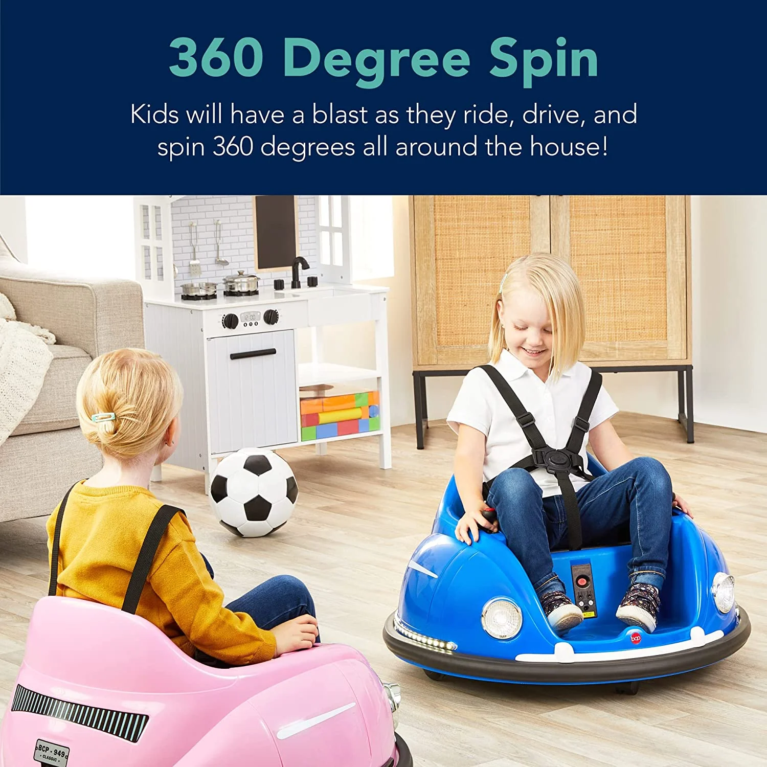 360° Electric Bumper Car for Kids (1.5-6 Years) with Parental Remote Control - Image 5
