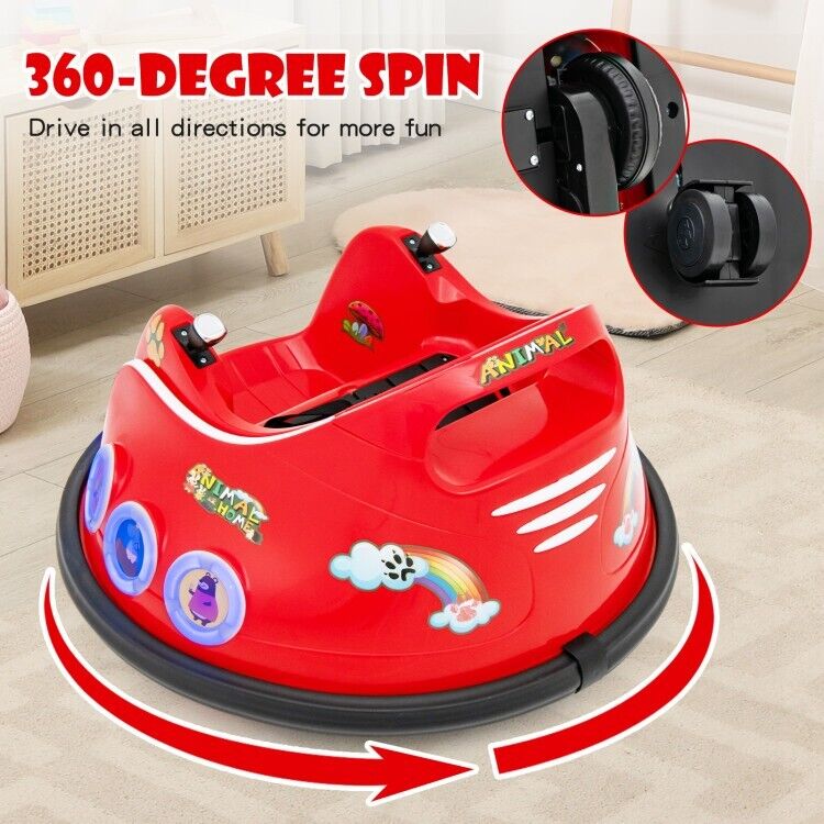 360° Electric Bumper Car for Kids with Remote Control and LED Lights - 12V Ride-On Vehicle - Image 12