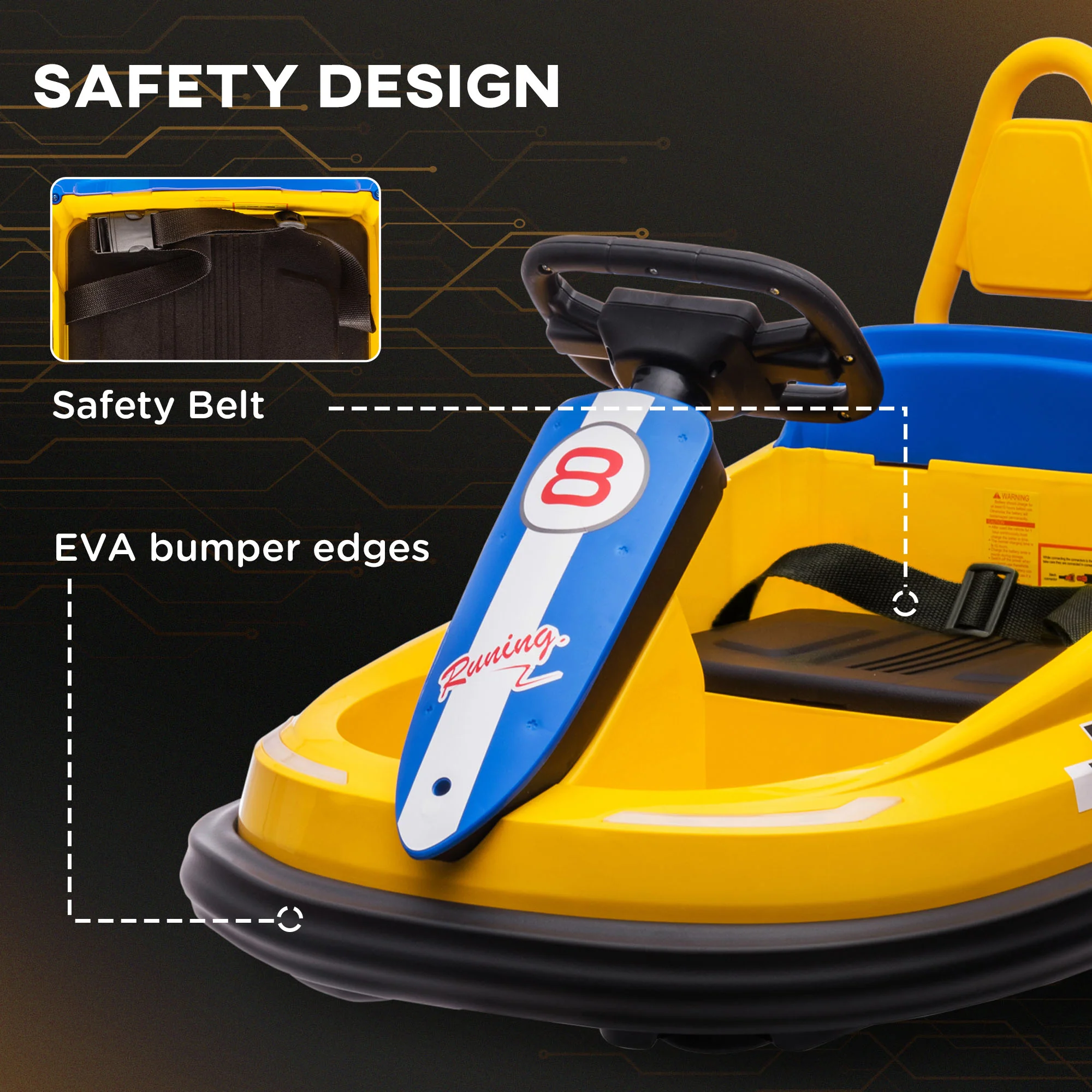 360° Rotating Electric Bumper Car for Kids - Fun Ride On Toy with 6V Battery - Image 19