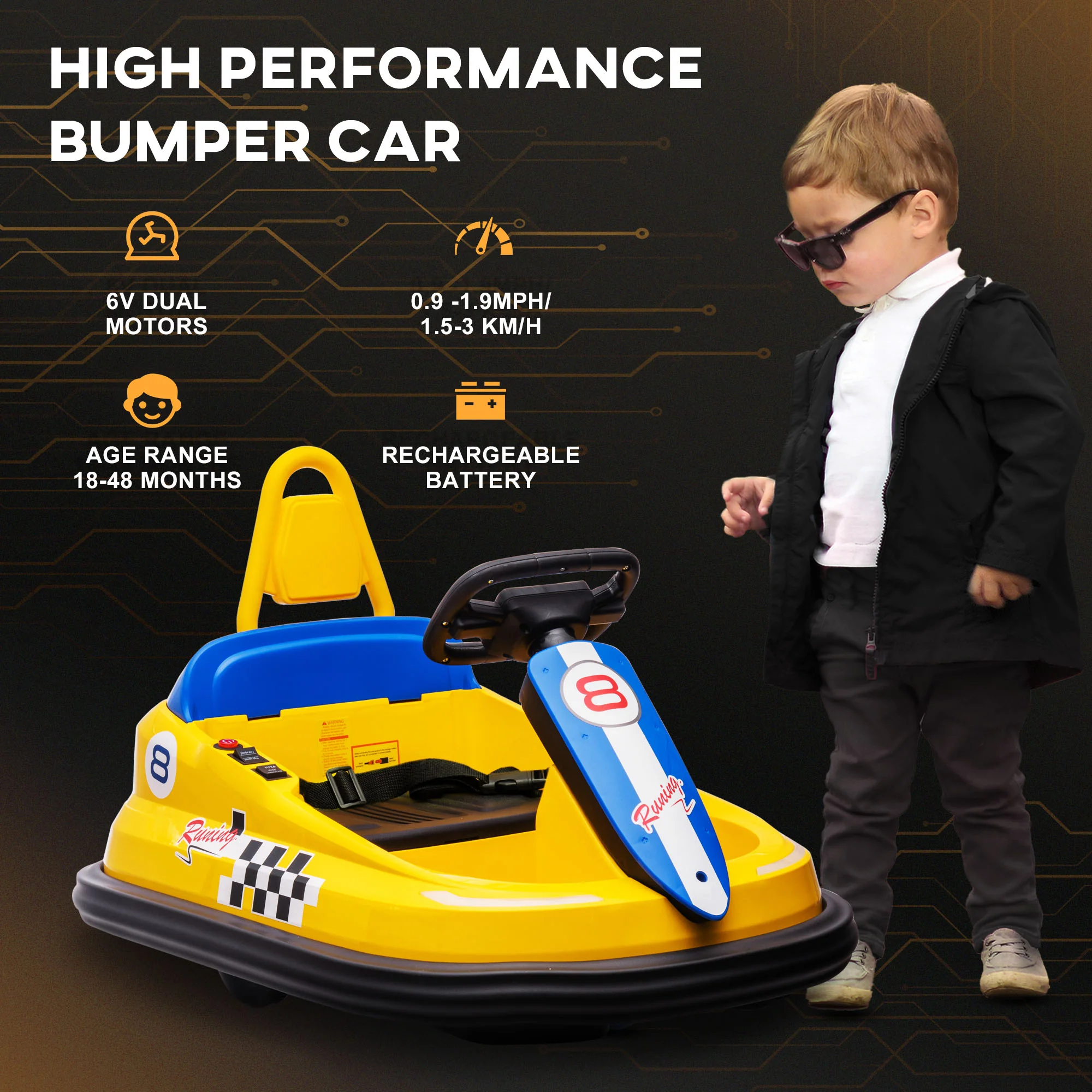 360° Rotating Electric Bumper Car for Kids - Fun Ride On Toy with 6V Battery - Image 20