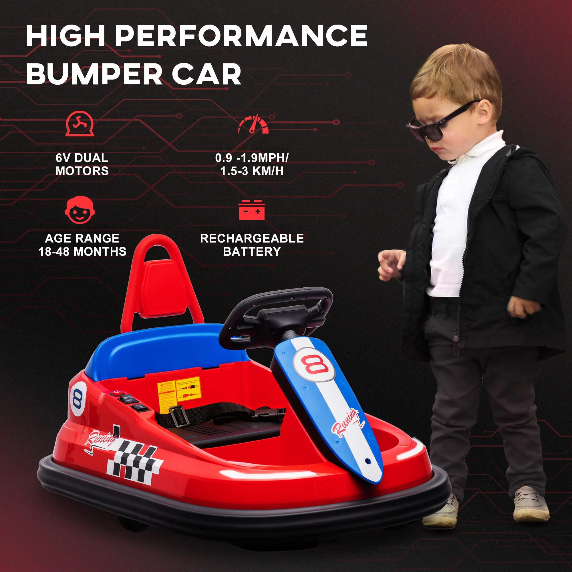 360° Rotating Electric Bumper Car for Kids - Fun Ride On Toy with 6V Battery - Image 31