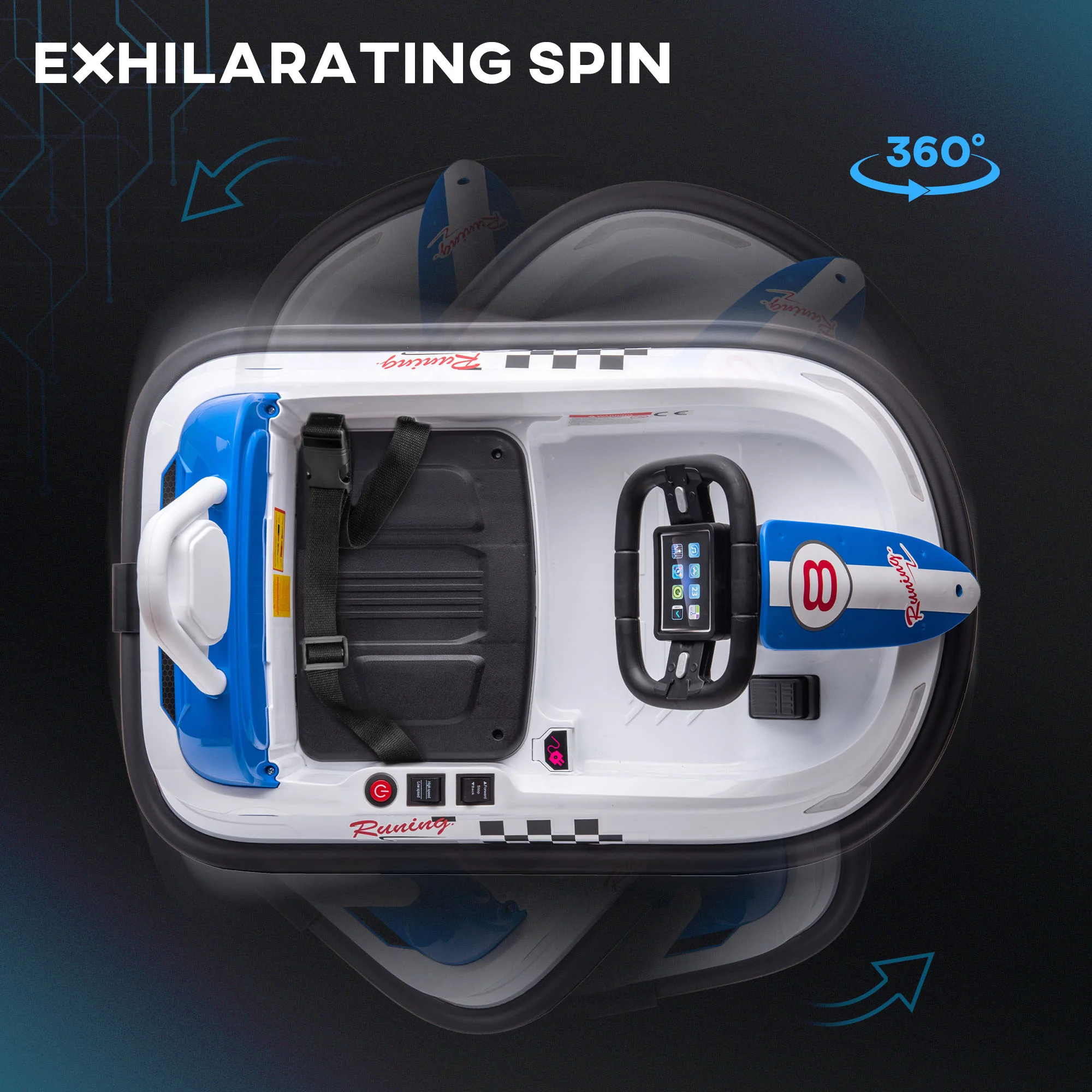 360° Rotating Electric Bumper Car for Kids - Fun Ride On Toy with 6V Battery - Image 6