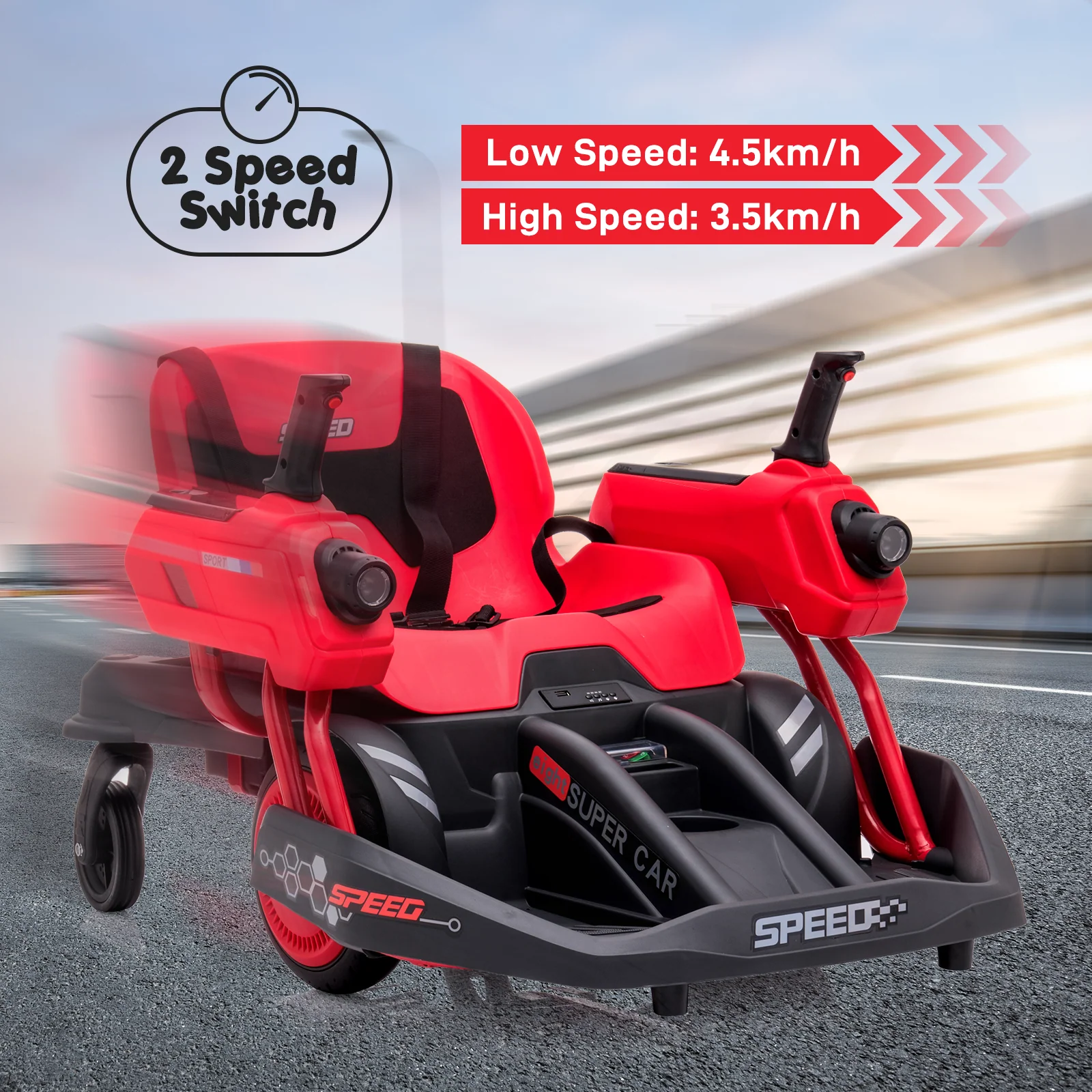 360° Rotating Ride-On Car for Kids with Dual Steering Control and Remote - Image 2